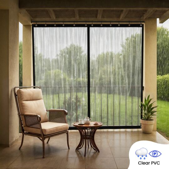 Waterproof Clear Outdoor Curtain (PVC)